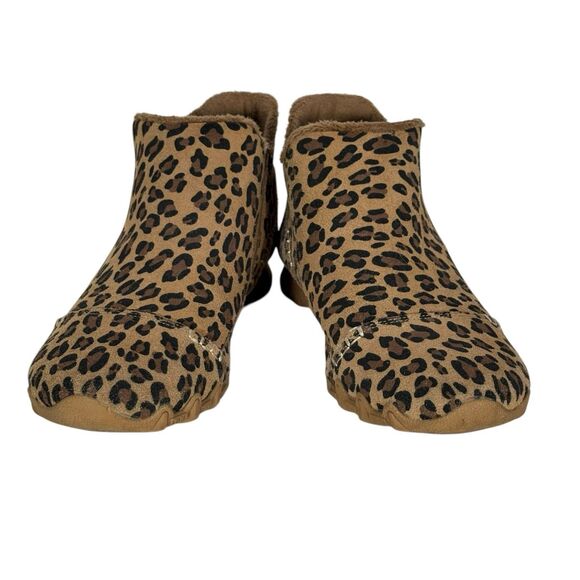 SKECHERS Relaxed Fit Biker Ankle Boot Size 7.5 Leopard Print Suede - Picture 2 of 8